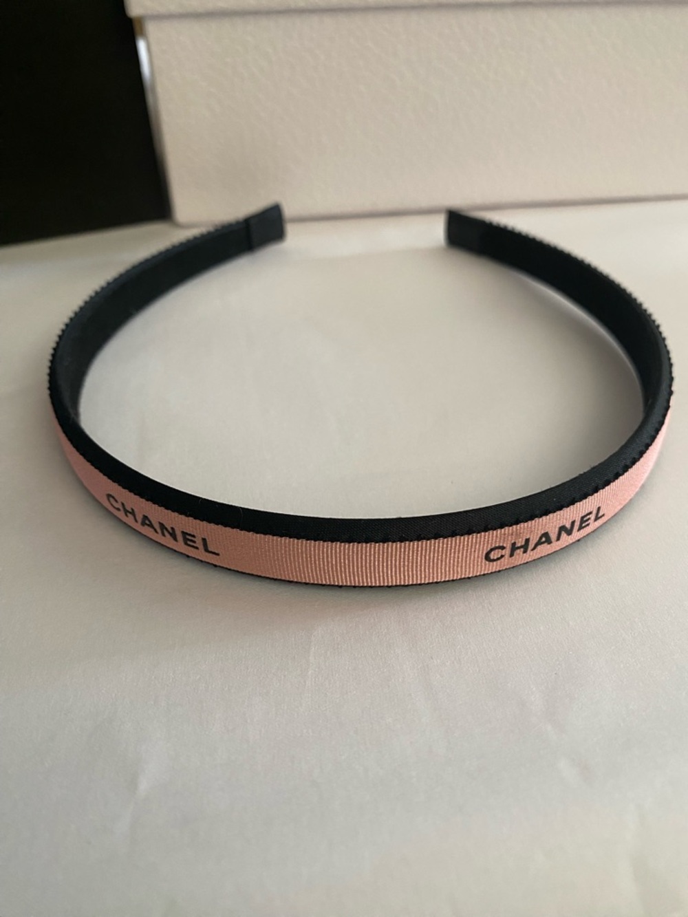 Chanel Ribbon Pink Logo Ribbon Slim Headband - Picture 4 of 5